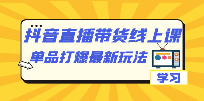 抖音·直播带货线上课，单品打爆最新玩法（12节课）|冰针科技