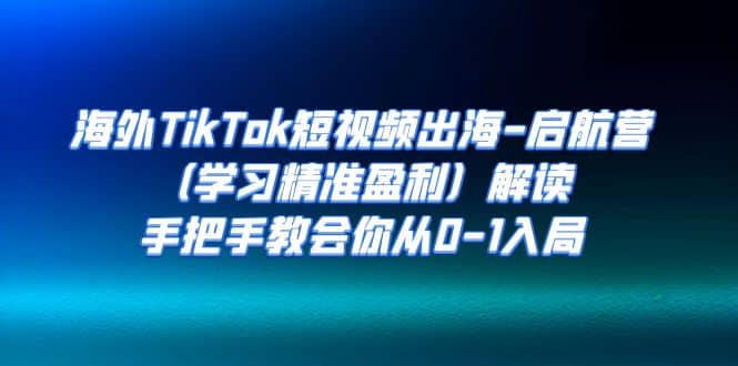 海外TikTok短视频出海-启航营（学习精准盈利）解读，手把手教会你从0-1入局|冰针科技