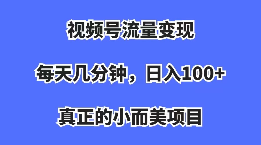 视频号流量变现，每天几分钟，收入100 ，真正的小而美项目|冰针科技