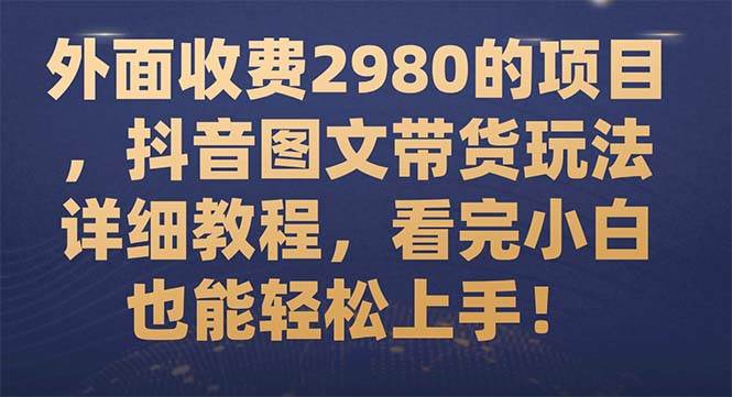 外面收费2980的项目，抖音图文带货玩法详细教程，看完小白也能轻松上手！|冰针科技