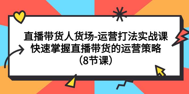 直播带货人货场-运营打法实战课：快速掌握直播带货的运营策略（8节课）|冰针科技