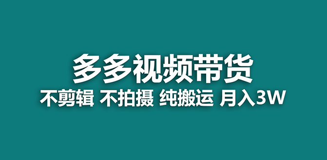 【蓝海项目】多多视频带货，纯搬运一个月搞了5w佣金，小白也能操作【揭秘】|冰针科技