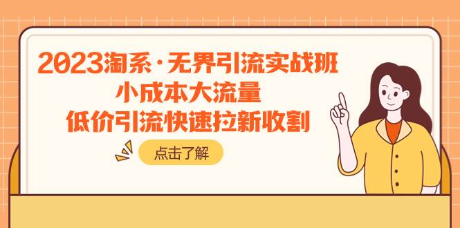 2023淘系·无界引流实战班：小成本大流量，低价引流快速拉新收割|冰针科技