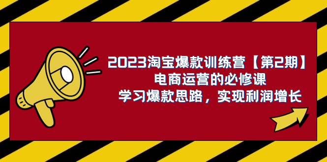 2023淘宝爆款训练营【第2期】电商运营的必修课，学习爆款思路 实现利润增长|冰针科技