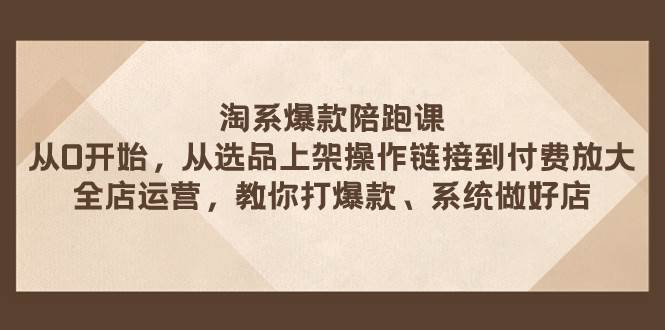 淘系爆款陪跑课 从选品上架操作链接到付费放大 全店运营 打爆款 系统做好店|冰针科技