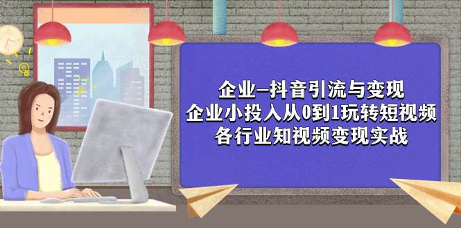 企业-抖音引流与变现：企业小投入从0到1玩转短视频  各行业知视频变现实战|冰针科技