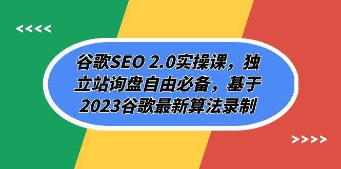 谷歌SEO 2.0实操课，独立站询盘自由必备，基于2023谷歌最新算法录制（94节|冰针科技