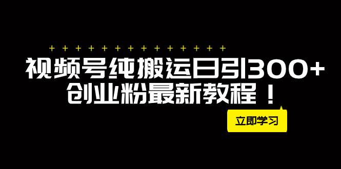 外面卖2580视频号纯搬运日引300 创业粉最新教程！|冰针科技