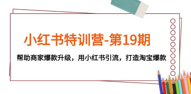 小红书特训营-第19期，帮助商家爆款升级，用小红书引流，打造淘宝爆款|冰针科技