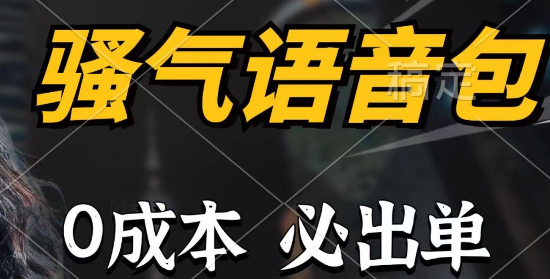 骚气语音包，0成本一天1000+，闭着眼也能出单，详细教程！|冰针科技