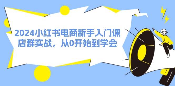 2024小红书电商新手入门课，店群实战，从0开始到学会（31节）|冰针科技