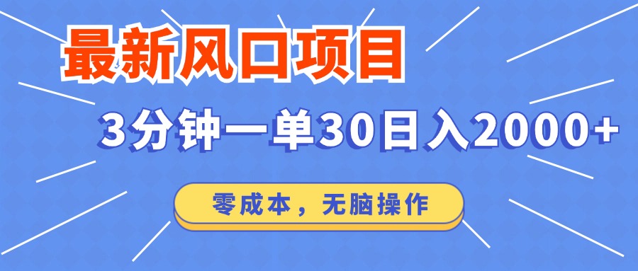 最新短剧项目操作，3分钟一单30。日入2000左右，零成本，100%必赚，无脑操作。|冰针科技