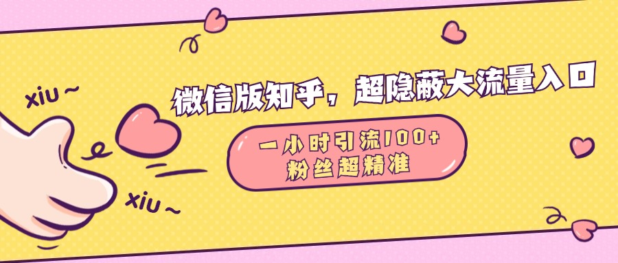 微信版知乎，超隐蔽流量入口，一小时引流100人，粉丝质量超高|冰针科技