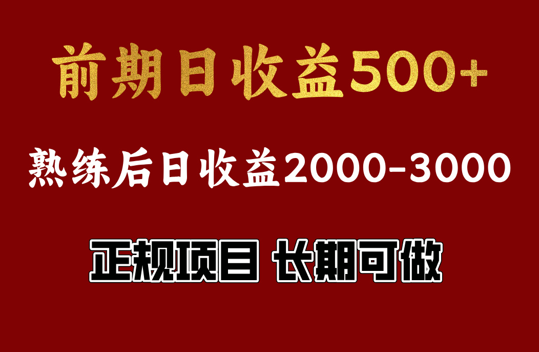 前期日收益500，熟悉后日收益2000左右，正规项目，长期能做，兼职全职都行|冰针科技