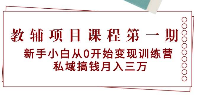 教辅项目课程第一期：新手小白从0开始变现训练营  私域搞钱月入三万|冰针科技