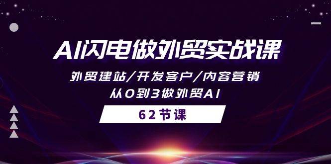 AI闪电做外贸实战课，外贸建站/开发客户/内容营销/从0到3做外贸AI-62节|冰针科技