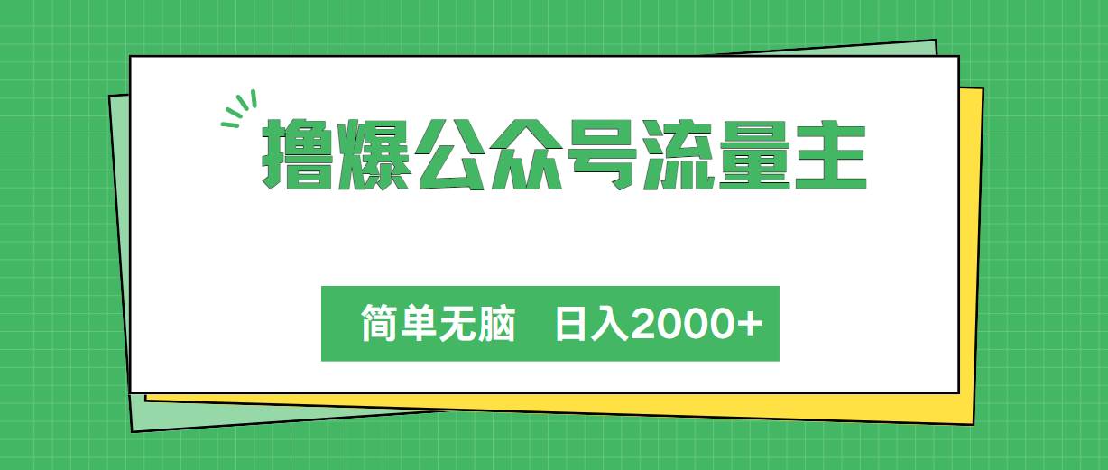 撸爆公众号流量主，简单无脑，单日变现2000+|冰针科技