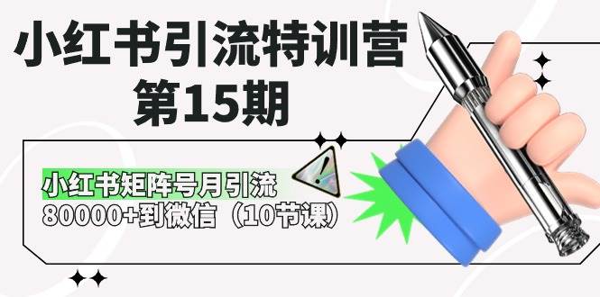 小红书引流特训营-第15期，小红书矩阵号月引流80000+到微信（10节课）|冰针科技