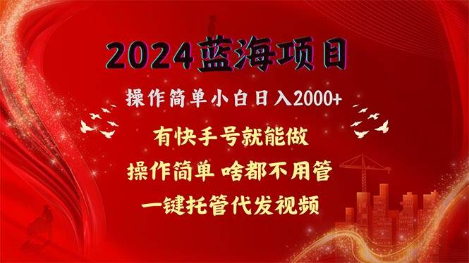 2024蓝海项目，网盘拉新，操作简单小白日入2000+，一键托管代发视频，…|冰针科技