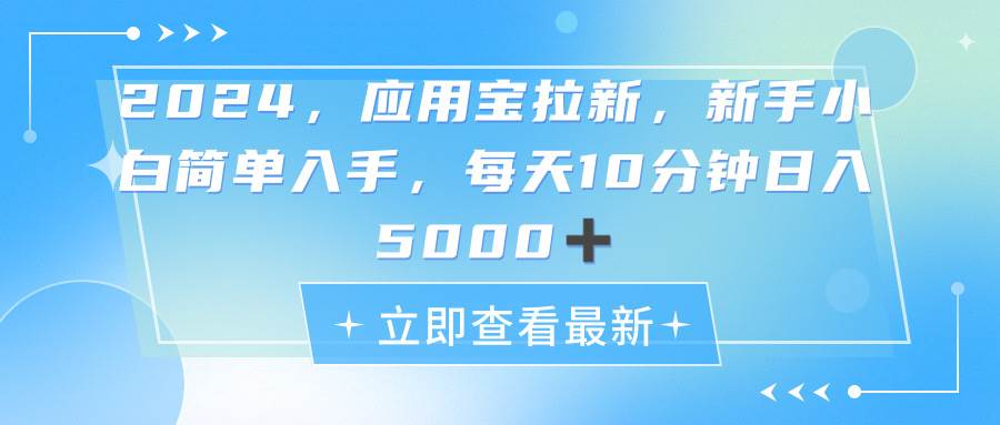 2024应用宝拉新，真正的蓝海项目，每天动动手指，日入5000+|冰针科技