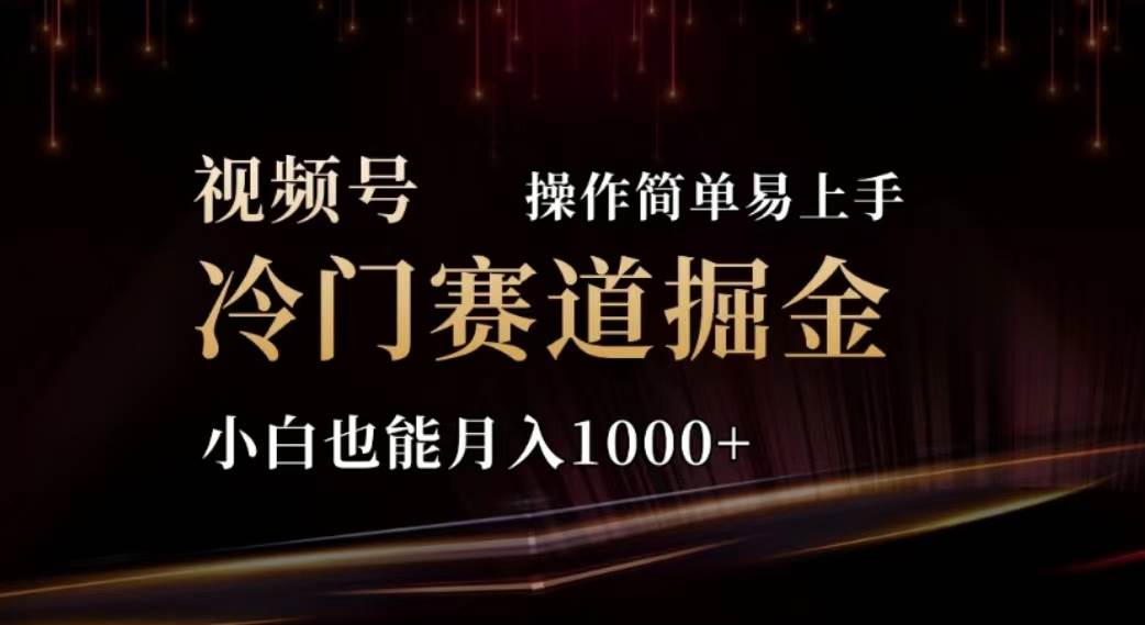 2024视频号冷门赛道掘金，操作简单轻松上手，小白也能月入1000+|冰针科技